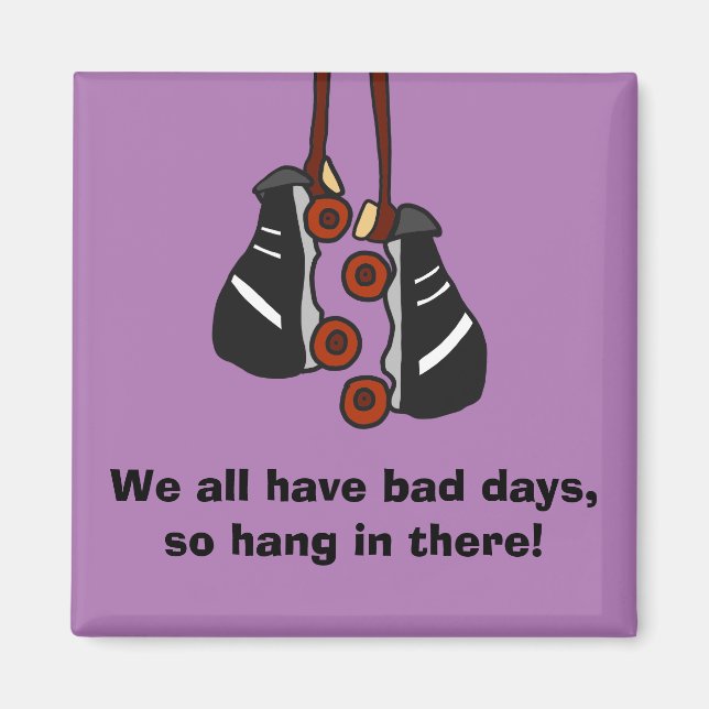Bad Days Roller Skates Purple Refrigerator Magnet (Front)