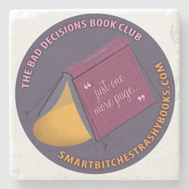 Bad Decisions Book Club Stone Coaster (Front)