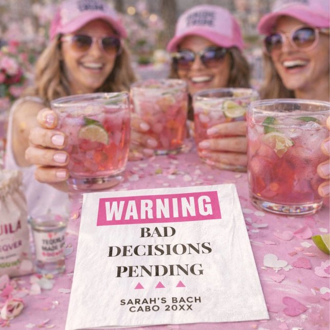 Bad Decisions Pending | Personalised Bachelorette  Napkin (Creator Uploaded)