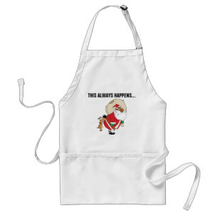 Bad Dog Bites Black Santa on the Butt Standard Apron