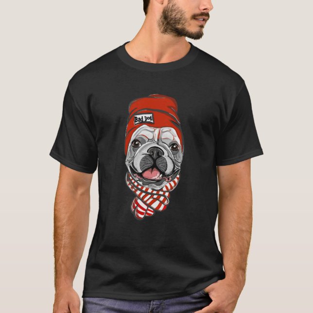 Bad Dog French bulldog T-Shirt (Front)