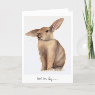 Bad Ear Day Painted in Watercolour Card