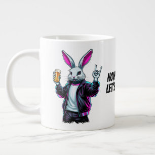 Bad Easter Bunny! Hoppy Easter, Let’s Have Fun! Large Coffee Mug