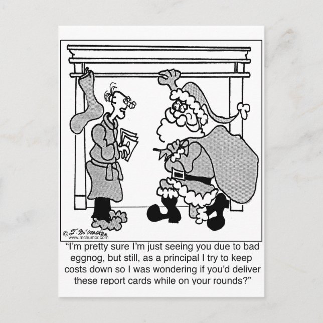 Bad Egg Nog Leads to Santa Sighting Holiday Postcard (Front)