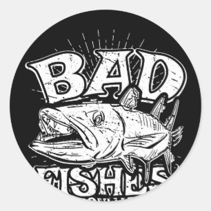 Bad Fishes Only, Barracuda Graphic Classic Round Sticker