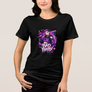 Bad Girl Aesthetic T-Shirt | Streetwear Graphic Tri-Blend Shirt