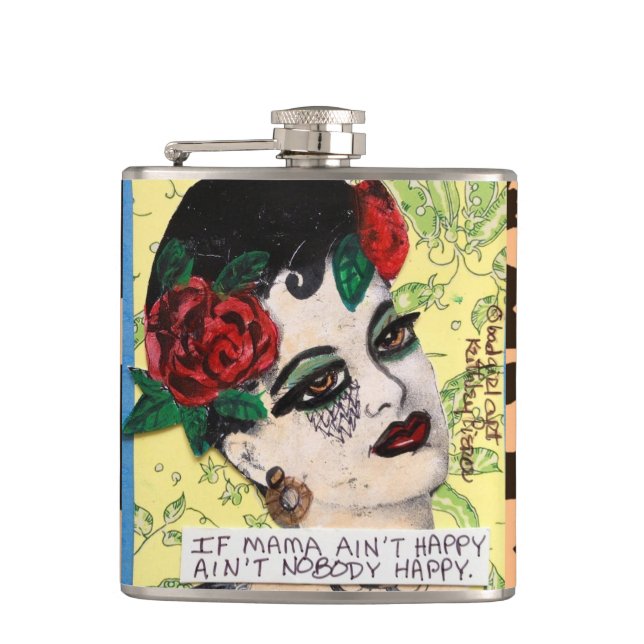BAD GIRL FLASK-If Mama ain’t happy Hip Flask (Front)