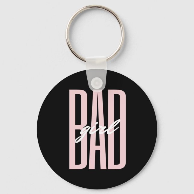 Bad girl typography key ring (Front)