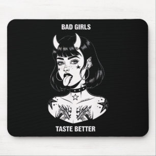 Bad Girls Taste Better Tattoo Devil Halloween Men Mouse Pad