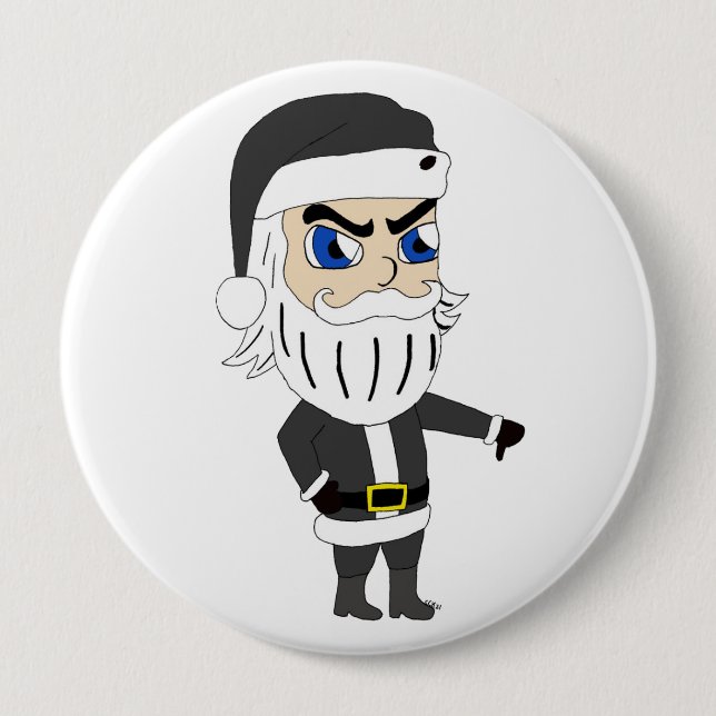 bad guy santa claus 10 cm round badge (Front)