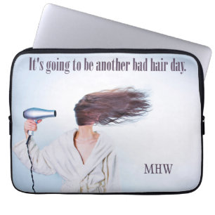 Bad Hair Day custom monogram laptop sleeves