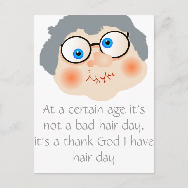 Bad Hair Day Granny Postcard (Front)