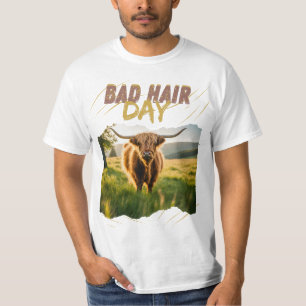 Bad Hair Day -Hochlandrind mit wilder Frisur T-Shirt