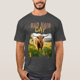 Bad Hair Day-Hochlandrind mit wilder Frisur T-Shirt