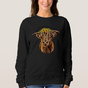 Bad Hair Don't Care Scottish Highland Cow Sweatshirt
