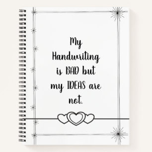 Bad Handwriting minimalistic lines Spiral Notebook