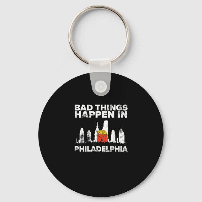 Bad Happen Philadelphia Halloween Spooky Trumpkin Key Ring (Front)