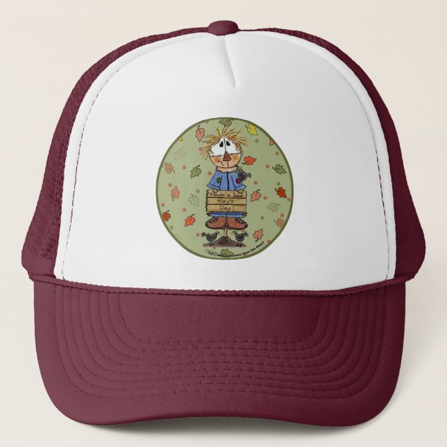 Bad Hay'r Day Scarecrow Trucker Hat (Front)