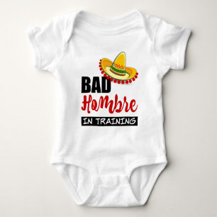 Bad Hombre In Training Colourful Sombrero Baby Bodysuit