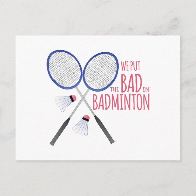 Bad In Badminton Postcard (Front)