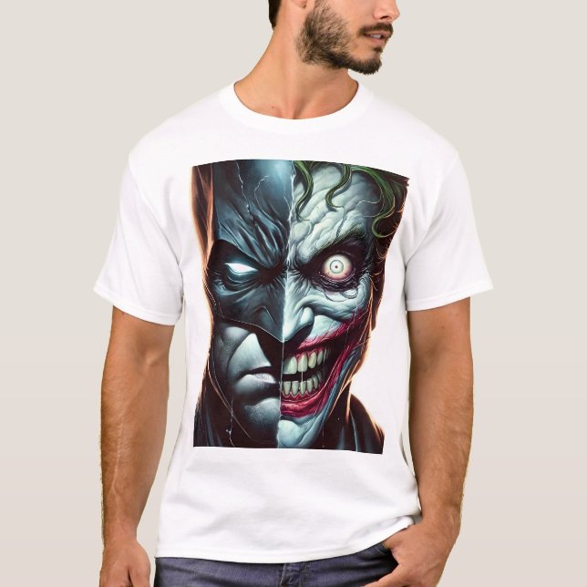 Bad Joke Split Face Duality Art T-Shirt (Front)