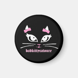 Bad Kitty Catoure Itsy Black Button Magnet