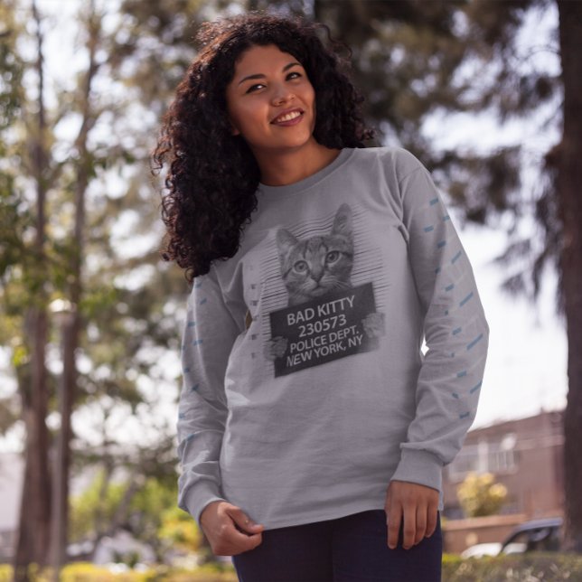 Bad Kitty NYPD Police Arrest Photo Funny Gift Sweatshirt (Creator Uploaded)