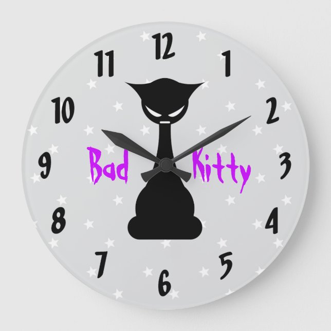 Bad Kitty Wall Clock (Front)