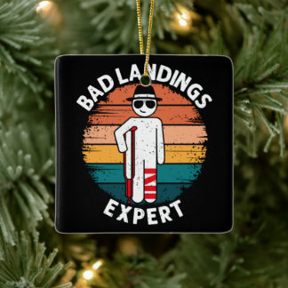 Bad Landing Expert Broken Leg Bone Injury Recovery Ceramic Ornament