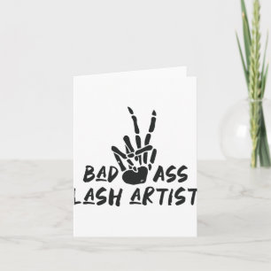 Bad Lash Artist Skelleton Hand Halloween Lash Arti Card