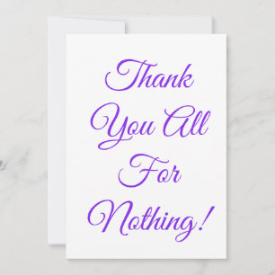 Bad Luck Blackball Card "thank you for nothing"