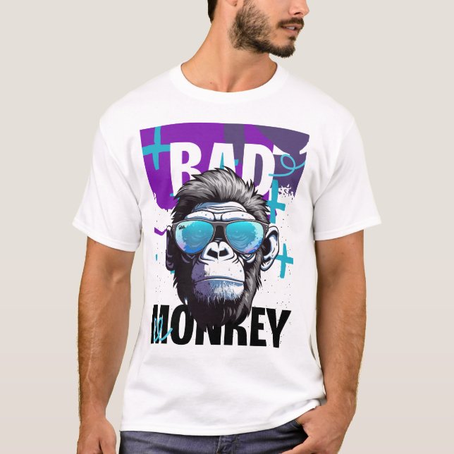 Bad Monkey Attitude – Cool Gorilla Graphic Tee (Front)