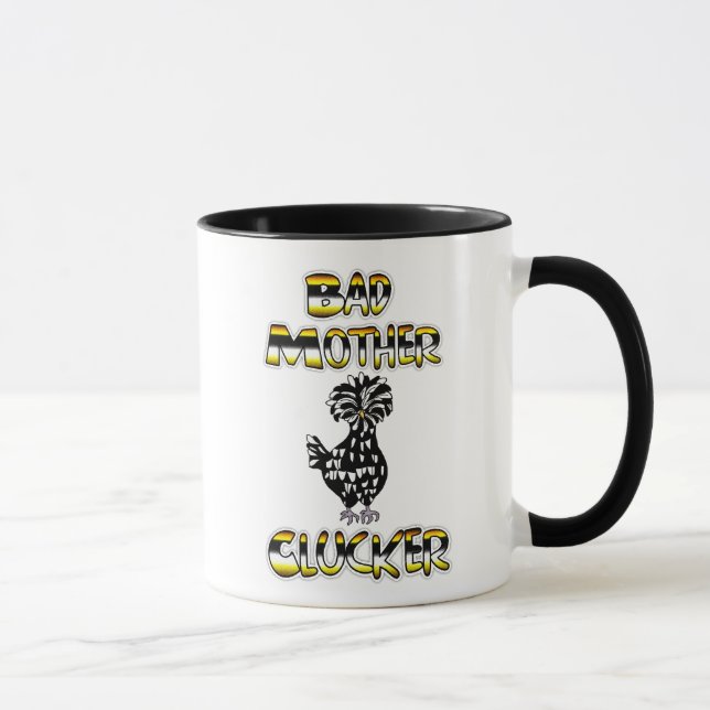 Bad Mother Clucker Funny Chicken Pun  Mug (Right)