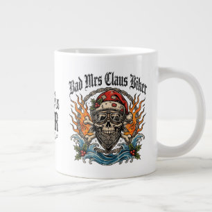 Bad Mrs Claus Biker,Badass Biker Mrs Claus Large Coffee Mug