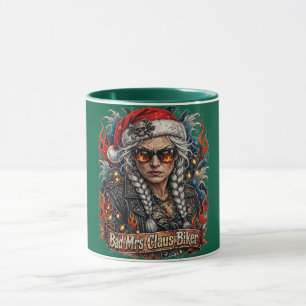 Bad Mrs Claus Biker, Badass Biker Mrs Claus Mug