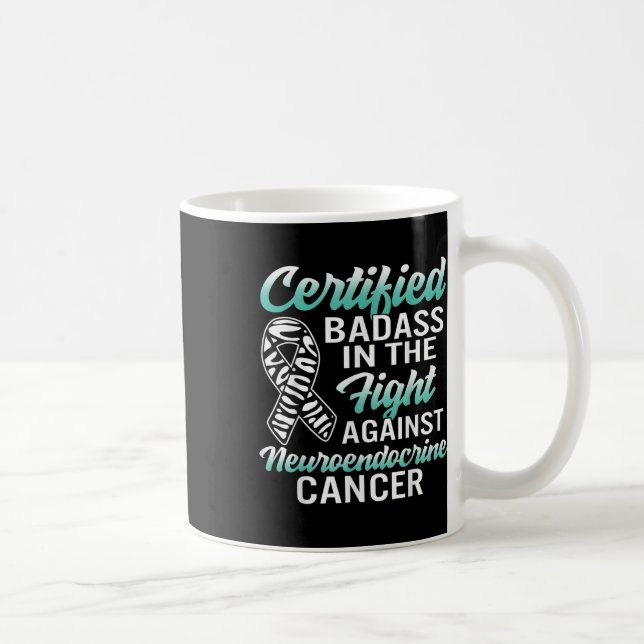 Bad Neuroendocrine Cancer Awareness Net Zebra Ribb Coffee Mug (Right)