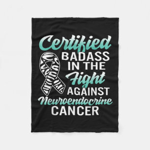 Bad Neuroendocrine Cancer Awareness Net Zebra Ribb Fleece Blanket