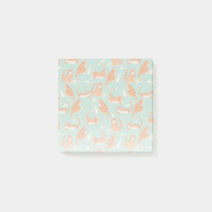 Bad Orange Tabby Cats Knocking Stuff Over Pattern Post-it Notes