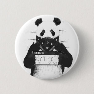 Bad panda 6 cm round badge
