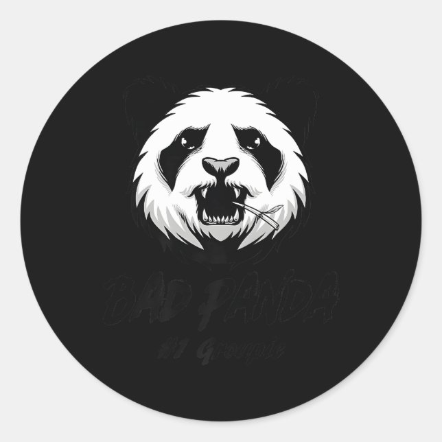 Bad Panda Classic Round Sticker (Front)