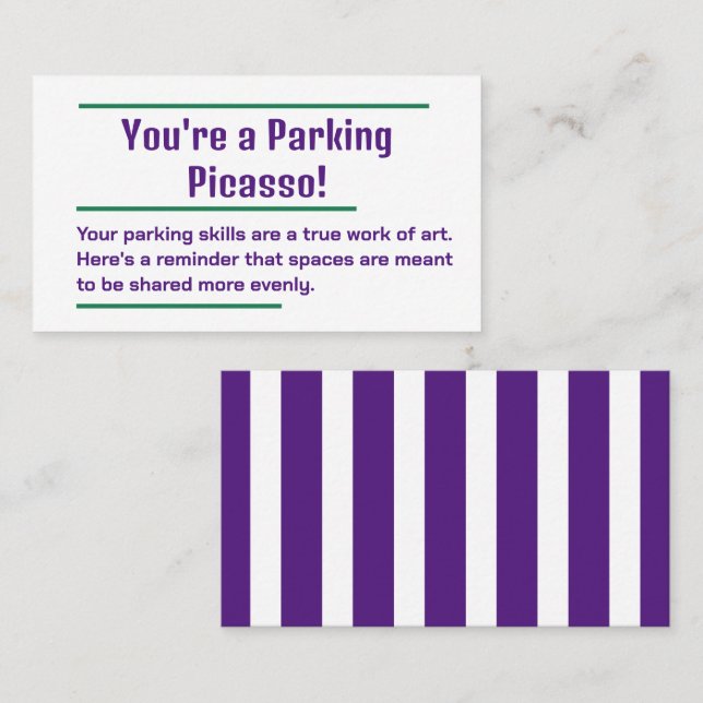 Bad Parking Business Card (Front/Back)