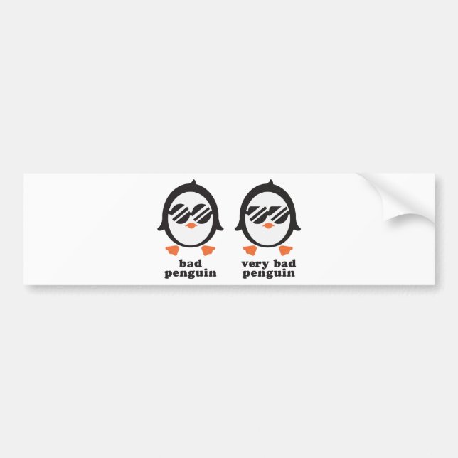 bad penguin — penguin bumper sticker (Front)