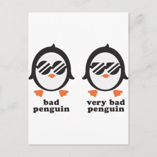 bad penguin - Pinguin Postcard