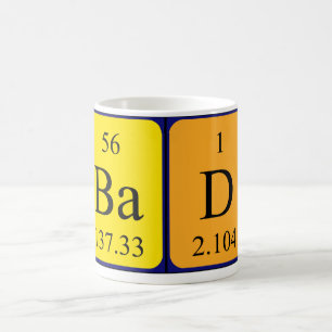 Bad periodic table name mug