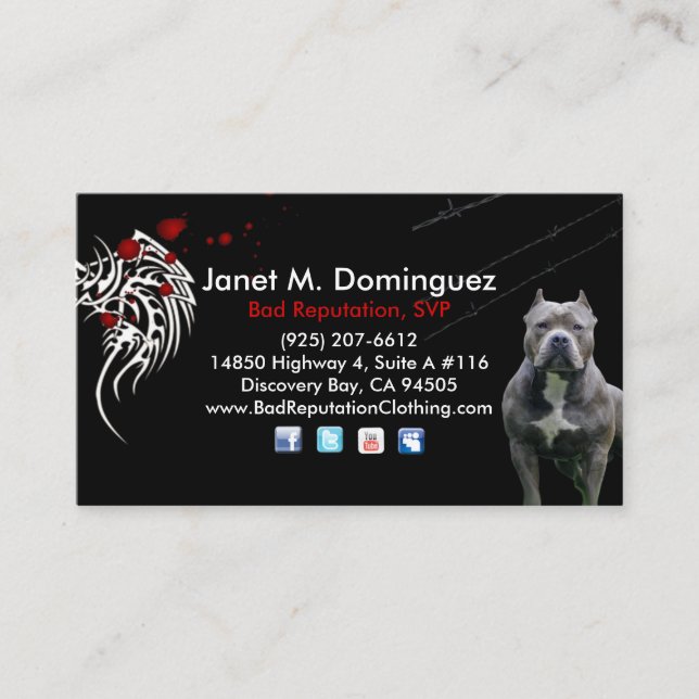 Bad Reputation SVP Business Cards (Front)