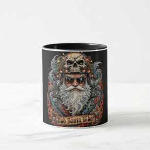 Bad Santa Biker , Badass Biker Santa Skull Mug