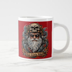 Bad Santa Biker Mug,Badass Biker Santa Skull Large Coffee Mug