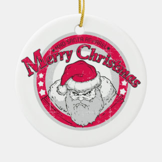 Bad Santa Ceramic Tree Decoration