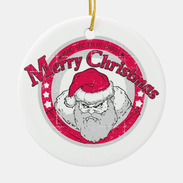 Bad Santa Ceramic Tree Decoration (Front)