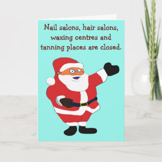 Bad Santa Covid 19 Joke Humour Classic Value Funny Holiday Card